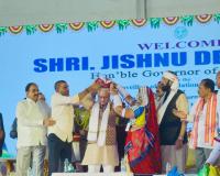 గవర్నర్ జిష్ణు దేవ్ వర్మ ను సన్మానించిన గిరిజన మాజీ ప్రజా ప్రతినిధులు
