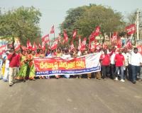 శంకరపట్నంలో సార్వత్రిక సమ్మె విజయవంతం...  కార్మికులు కర్షకులు భారీ ర్యాలీ...