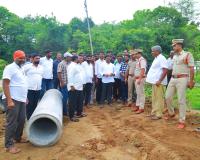 కొండగట్టులో గిరి ప్రదక్షిణ ఏర్పాట్లను పరిశీలించిన ఎమ్మెల్యే మేడిపల్లి సత్యం