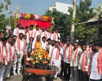 సద్దుల బతుకమ్మ సందర్భంగా దుర్గామాత ఊరేగింపు