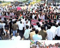 జుక్కల్‌లో కాంగ్రెస్ భారీ ధర్నా