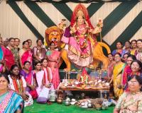 ఎన్ఐఎన్ కాలనీలో వైభవంగా దుర్గామాత ప్రతిష్ట...