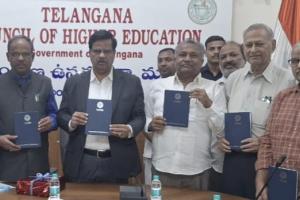 తెలంగాణ ఉన్నత విద్యా మండలి నూతన క్యాలెండర్ ప్లానర్ విడుదల చేసిన టీజీసీహెచ్‌ఈ చైర్మన్ ప్రొఫెసర్ వి. బాలకృష్ణ రెడ్డి