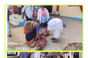 మేడారం జాతరలో అపస్మారక స్థితిలో భక్తుడు. 