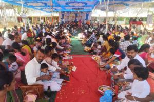 శిశుమందిర్ లో సామూహిక అక్షరాభ్యాసం.