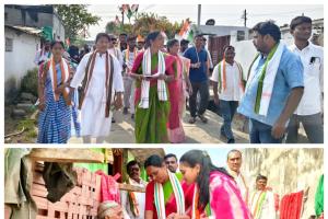 ఆసిఫాబాద్ మున్సిపాలిటీ ఎన్నికలలో భాగంగా  – ఇంటింటి ప్రచారం నిర్వహించిన డిసిసి అధ్యక్షురాలు ఆత్రం సుగుణక్క