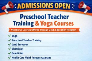 ప్రీస్కూల్ టీచర్ ట్రైనింగ్, యోగ కోర్సులకు అడ్మిషన్లు ప్రారంభం.