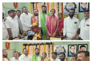 బెల్లంపల్లి మున్సిపల్ చైర్మన్, వైస్ చైర్మన్‌లకు సన్మానం